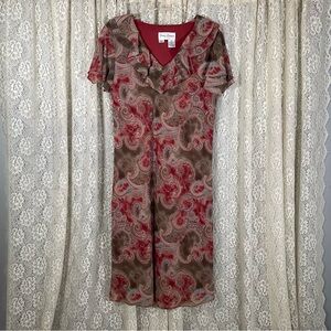 Betsy Lauren Paisley Sheer‎ Dress Size 12